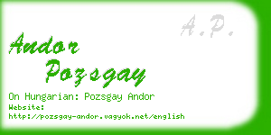 andor pozsgay business card